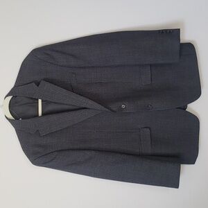 Ralph Lauren Blazer Mens 42R Wool Tweed Blue Gray Classic Check Academia Office